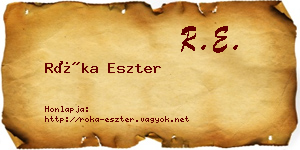 Róka Eszter névjegykártya